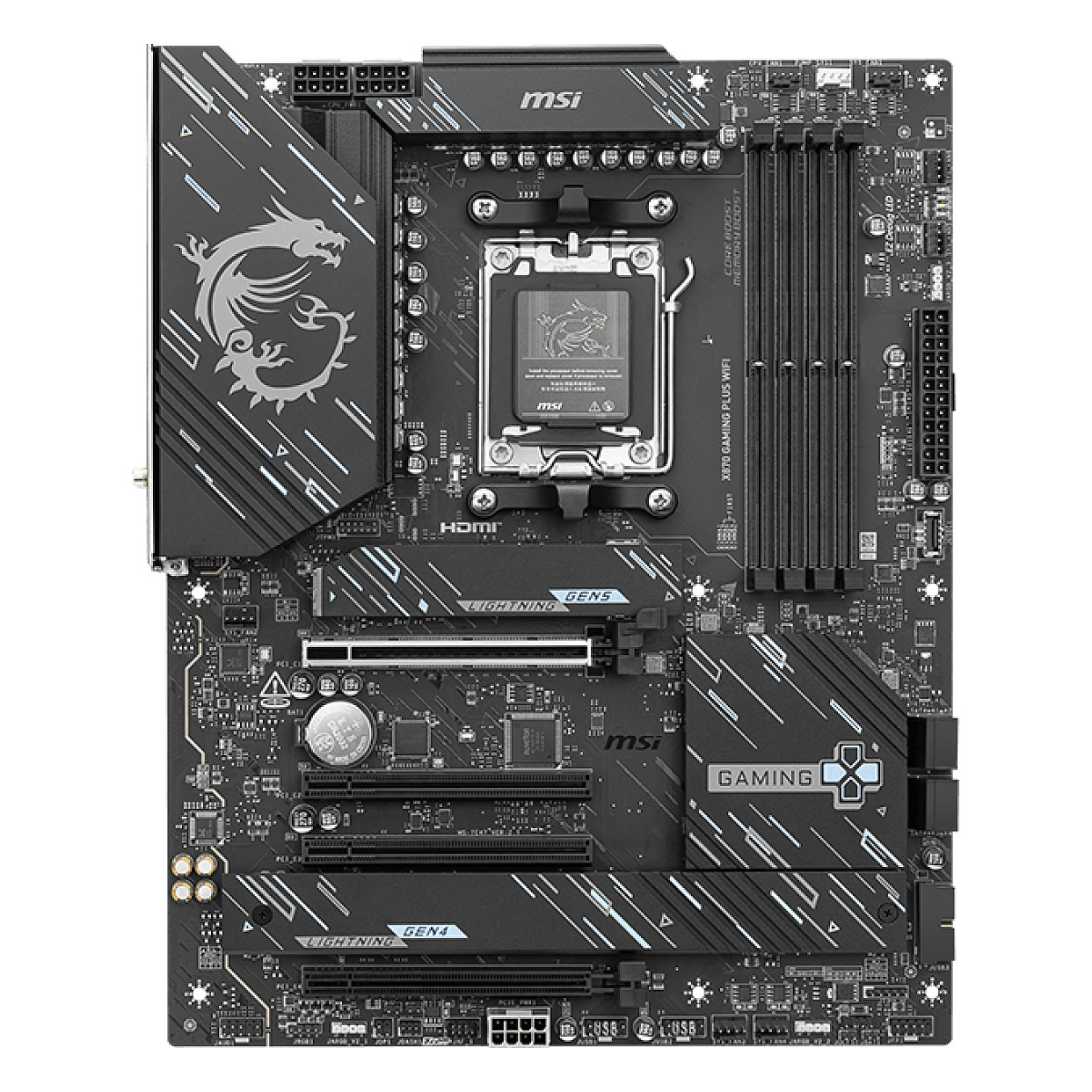 Pllakë Amë MSI X870 GAMING PLUS WIFI / AMD AM5 / X870 / DDR5 / ATX / Wi-Fi 7 / 5GbE LAN - 2