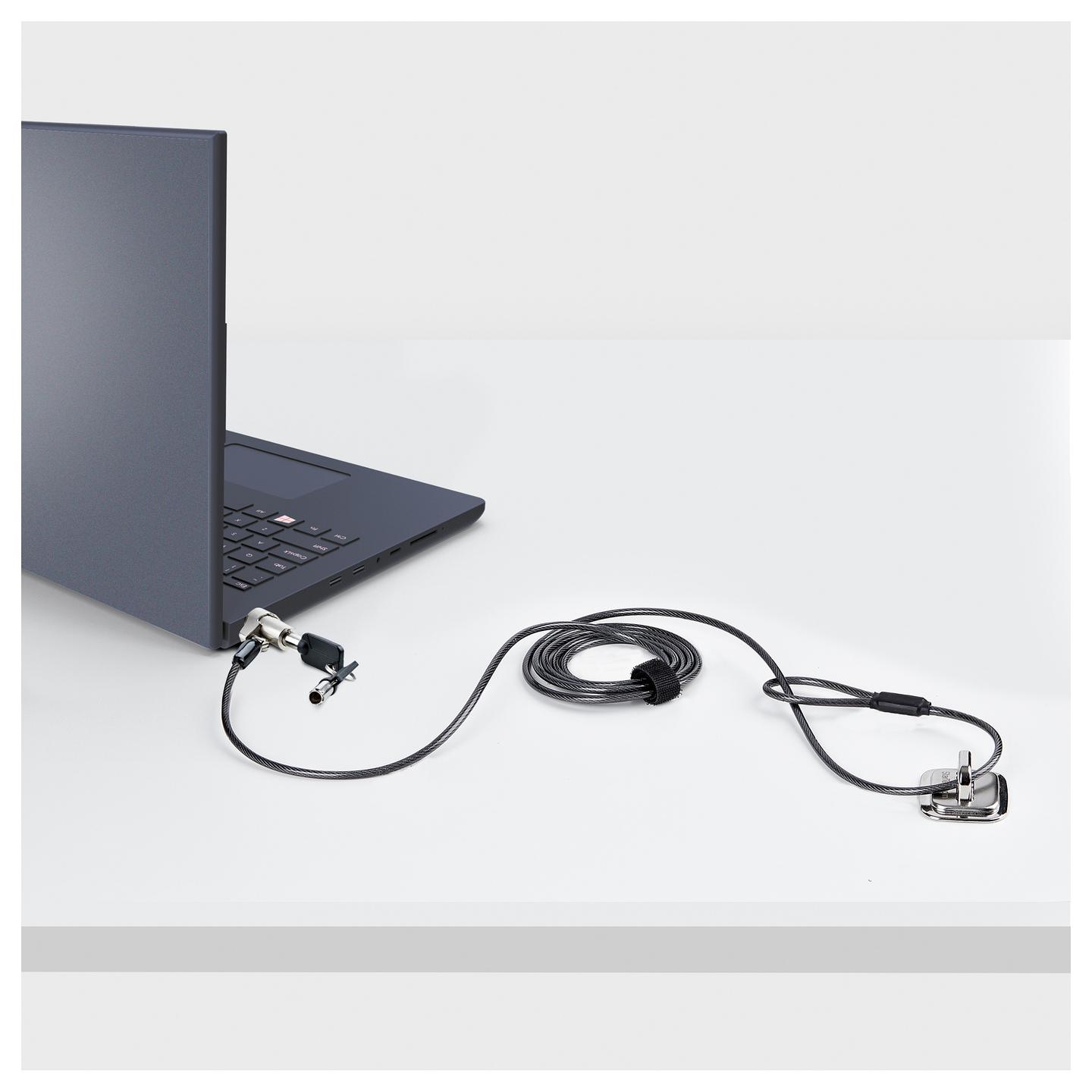 Kabllo Sigurie për Laptop StarTech.com NBLWK-LAPTOP-LOCK, Noble Wedge, 2 m, Çelik Rezistent ndaj Prerjes, Kyç me Çelës, 2 Çelësa - Argjend/Zezë - 8