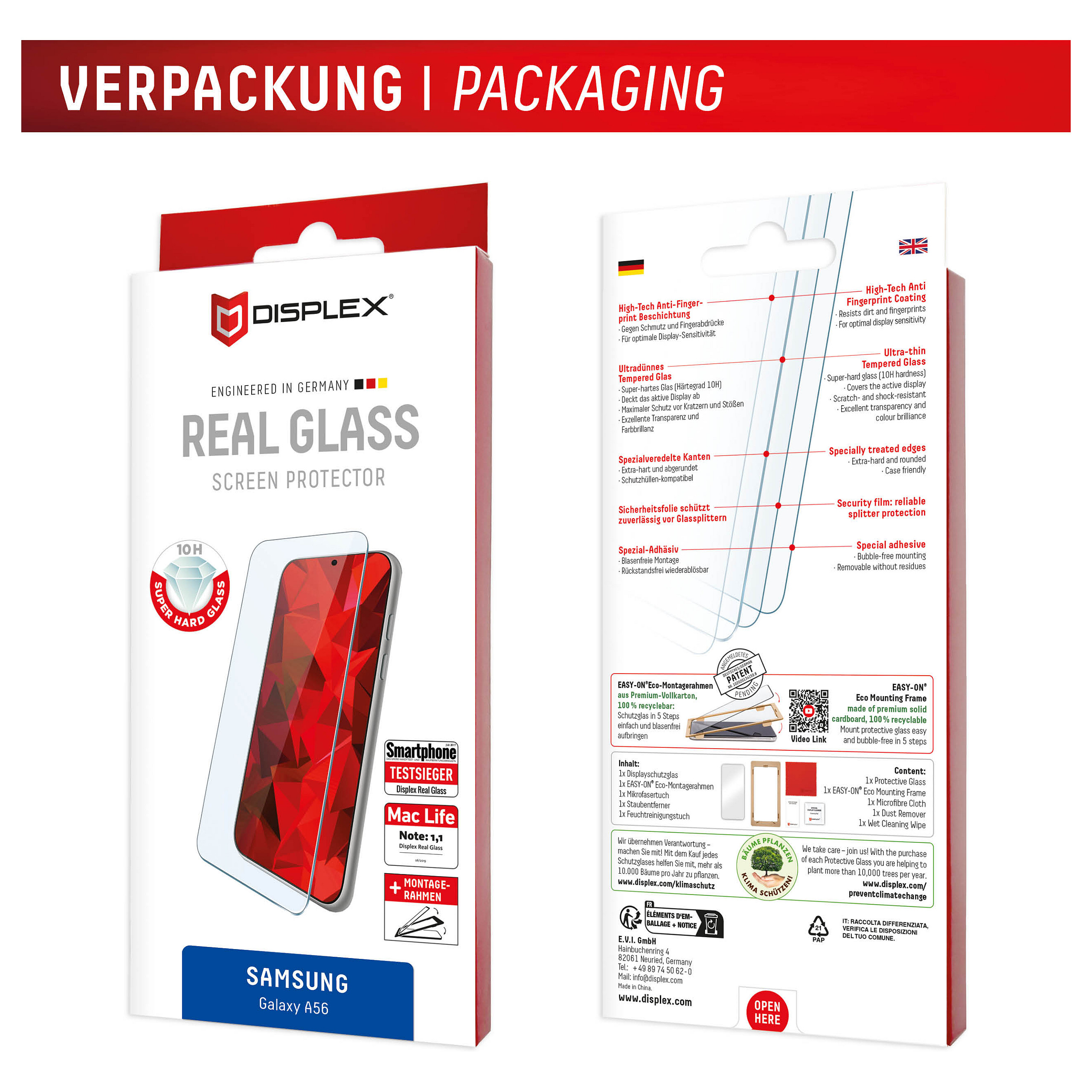 Mbrojtëse për ekran Displex / Samsung Galaxy A56 / Xham Tempered Glass 10H - Transparente - 9