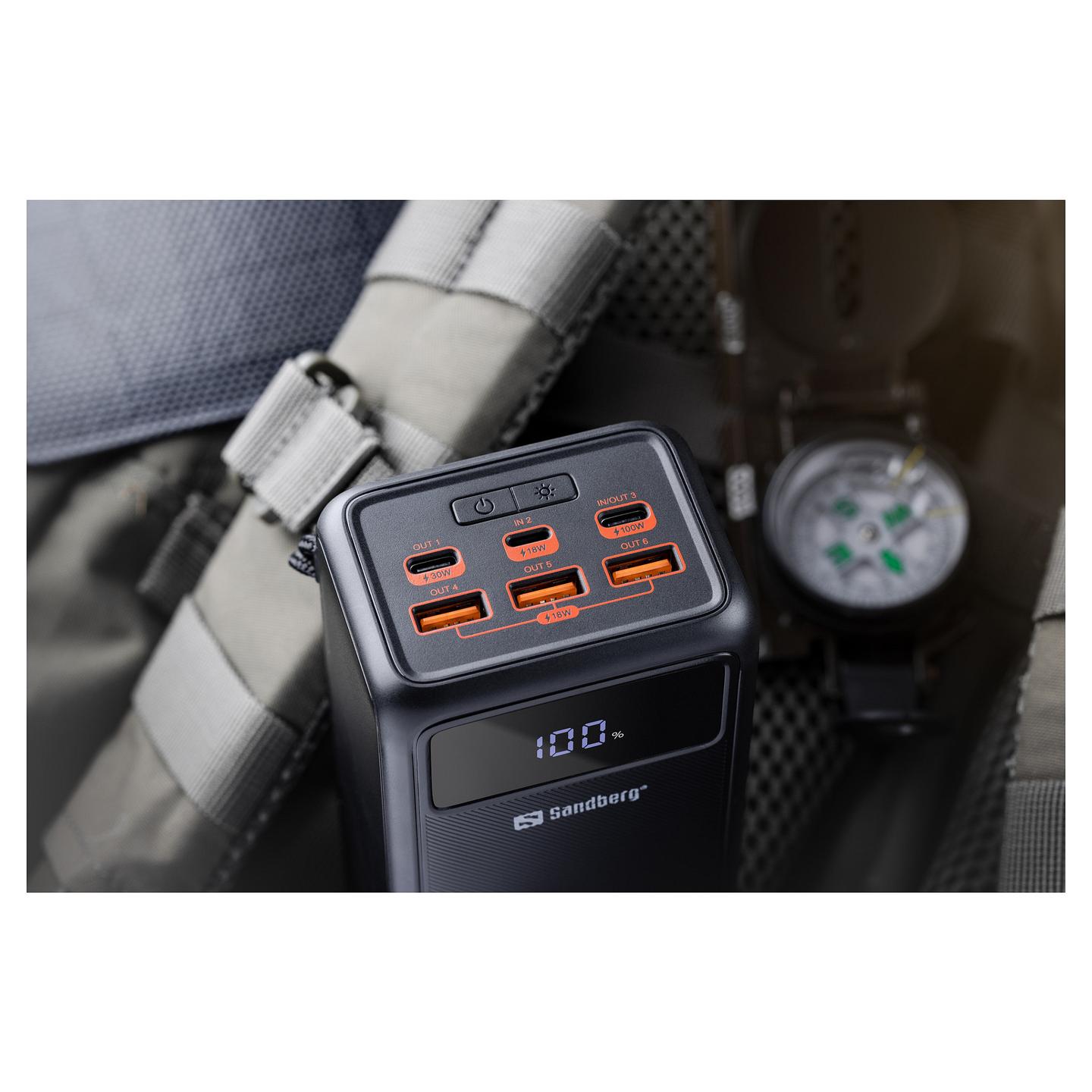 Powerbank Sandberg USB-C PD 130W 50000 / 50.000mAh / 130W / 2x USB-C + 3x USB-A / PD - Zezë - 9