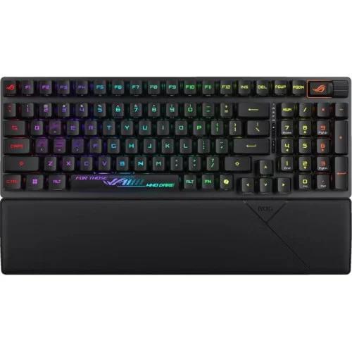 Tastierë Gaming ASUS ROG Strix Scope II 96 RX / Mekanike / Optical Switch (ROG RX Red) / Wired&Wireless / USB-C + Bluetooth+ RF 2.4GHz / Francez – Zezë