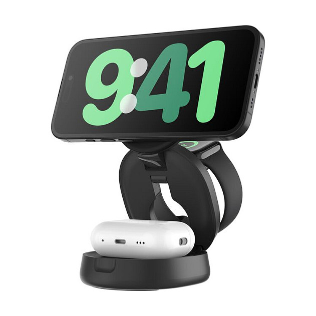 Karikues Pa Kabllo Belkin BoostCharge WIZ034KQBK / 3 në 1 / Qi2 15W / MagSafe / USB-C - Zezë - 2