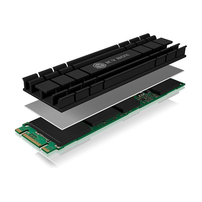 Ftohës për SSD ICY BOX IB-M2HS-701 / M.2 2280 / Pasiv / Alumin / 5mm – Zezë - 2