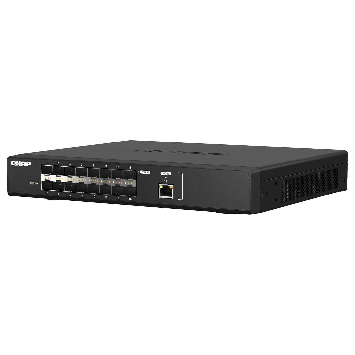 Switch QNAP QSW-M5216-1T, 16x SFP28 25GbE, 1x RJ45 10GbE, Switching Capacity 820Gbps, Layer 2 Managed, Rackmount - Zezë - 6