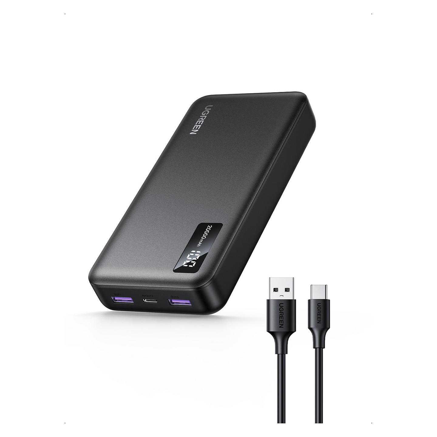 Powerbank UGREEN PB312 25683, 20000mAh, 22.5W, USB-C, 2x USB-A, Display - Zezë - 2