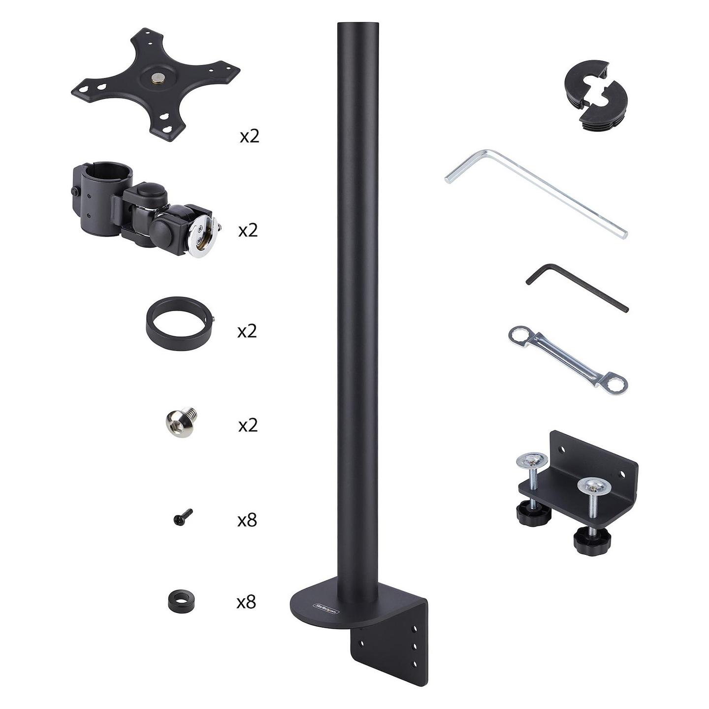 Mbajtëse për Monitor StarTech.com H2MPV-MONITOR-MOUNT , 2 Monitorë , 17–49" , deri 13kg për monitor , VESA 75x75 & 100x100 - Zezë - 10