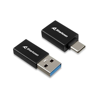 Adapter USB Sharkoon 3.2 Gen 1 OfficePal USB‑A në USB‑C / USB‑C në USB‑A / set 2 copë - Zezë