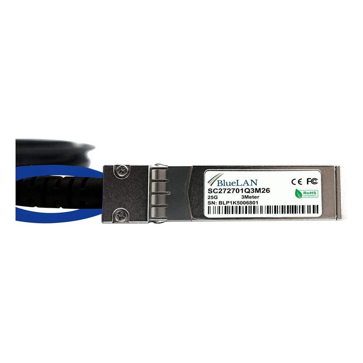 Kabllo për Rrjet BlueOptics SFP-25G-C3M-BL, 25 Gbps, SFP28 në SFP28, DAC, 3 m - Zezë - 3