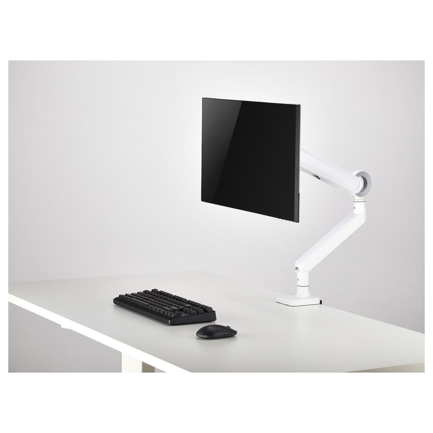Mbajtëse për Monitor Equip 650185 / 1 Monitor / 17"-35" / 10.5kg / Gas Spring / Clamp-Grommet / Tilt ±40° / Swivel ±90° - Bardhë - 6