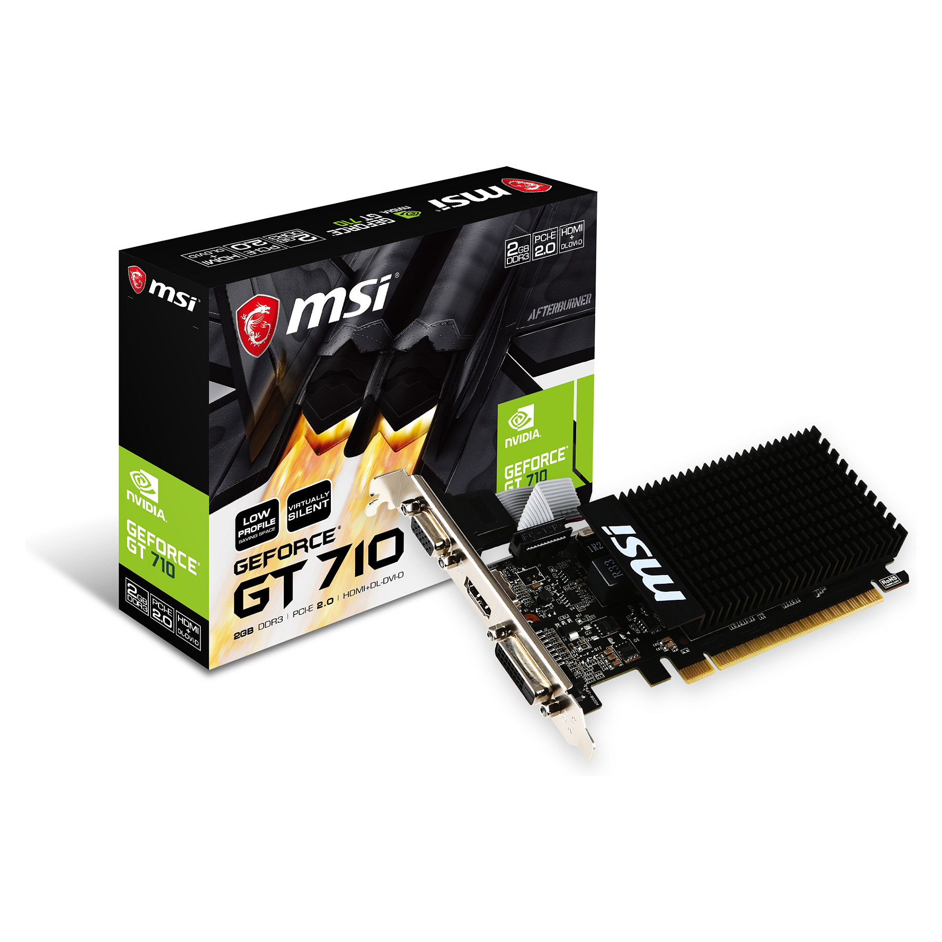 Kartelë Grafike NVIDIA GeForce GT 710 / 2GB DDR3 / 64-bit / MSI GT 710 2GD3H LP - 2