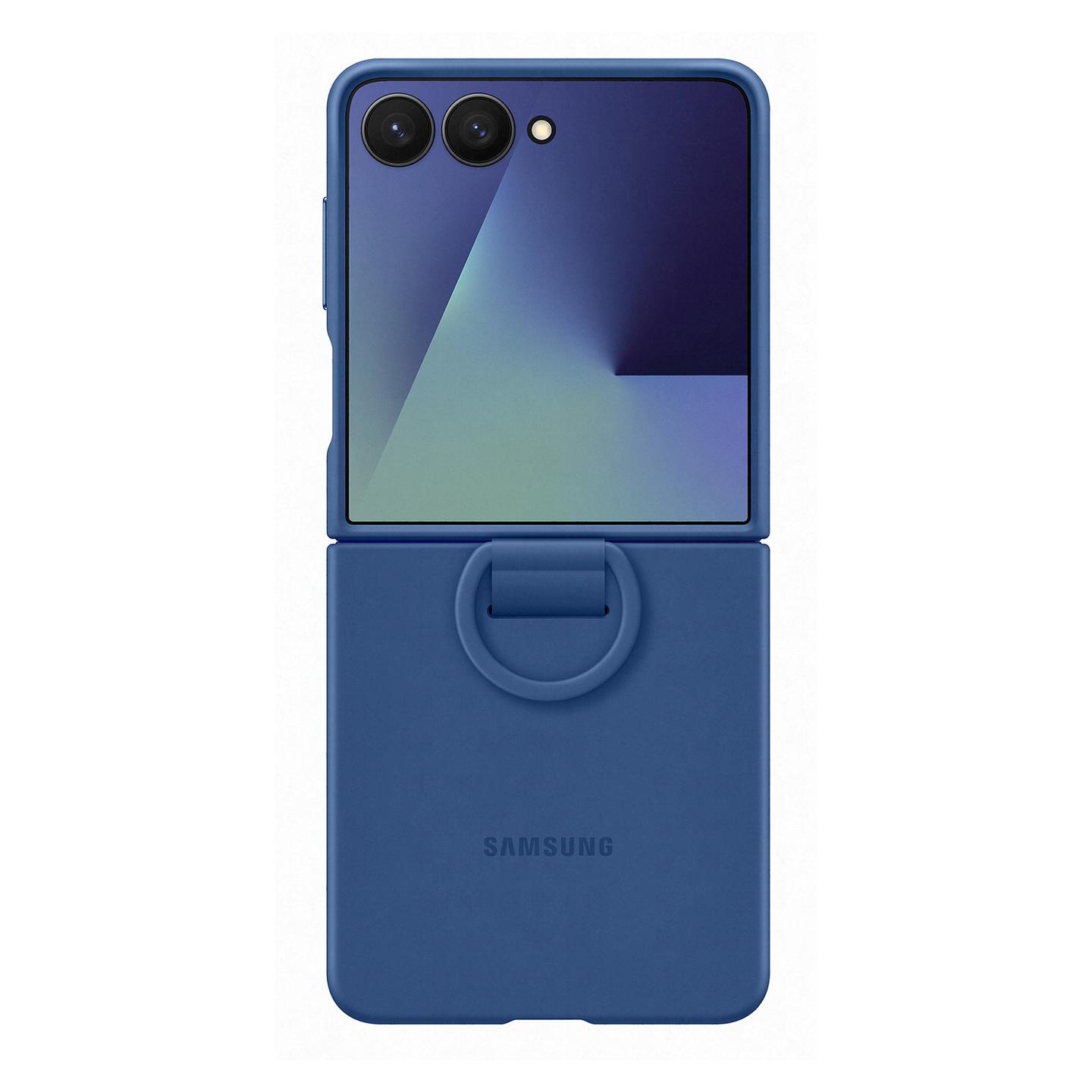 Case për Telefon Samsung Galaxy Z Flip7 Silicone Ring Case, EF-PF766TNEGWW, Silikon, me Unazë - Blu - 3