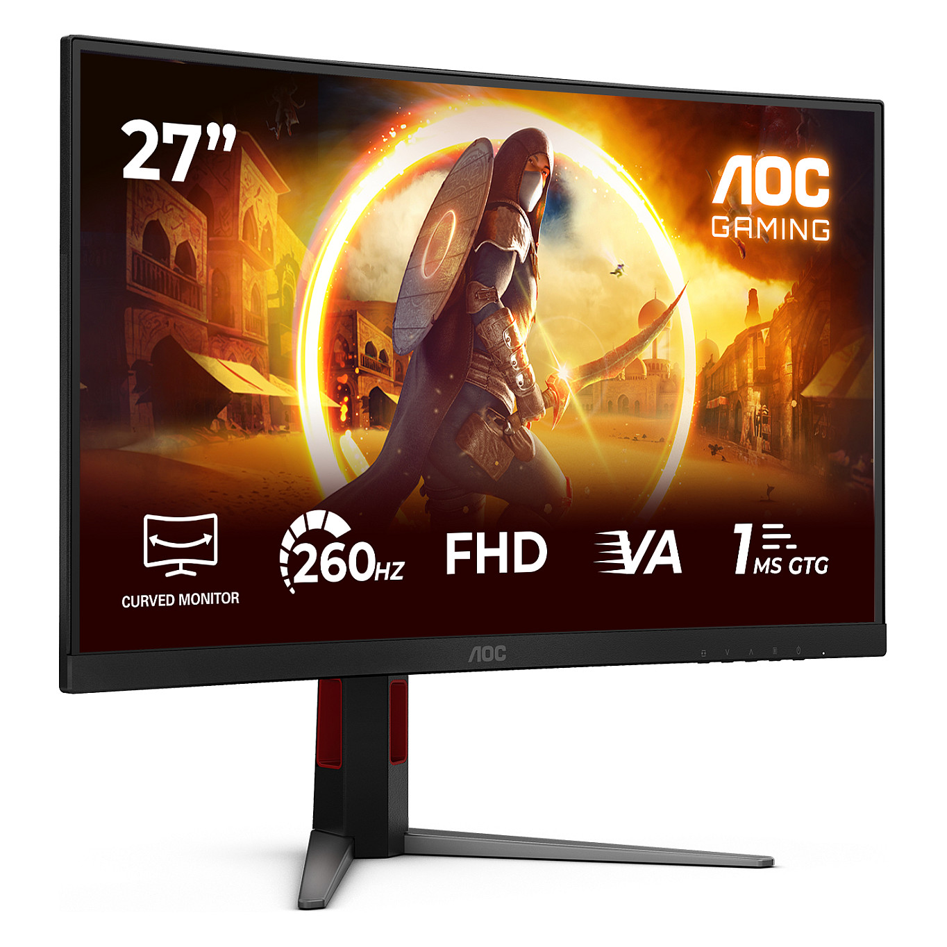 Monitor Gaming AOC G4 C27G4Z2 / 27" / Full HD VA Curved / 240Hz / 1ms / - Zezë+Kuqe - 2