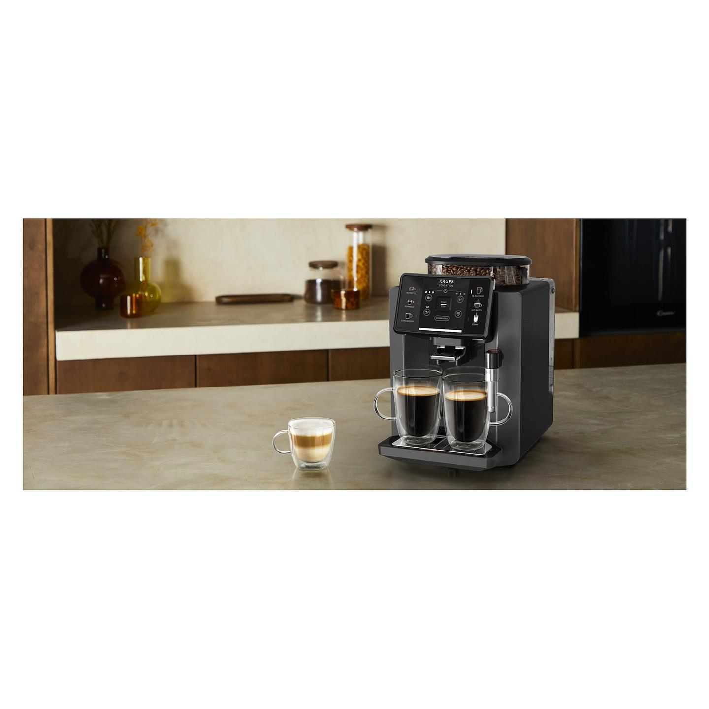 Aparat për Kafe Espresso Automatik Krups Sensation C50 EA9108, 1450 W, 15 bar, Rezervuar 1.7 L - Gri/Zezë - 7