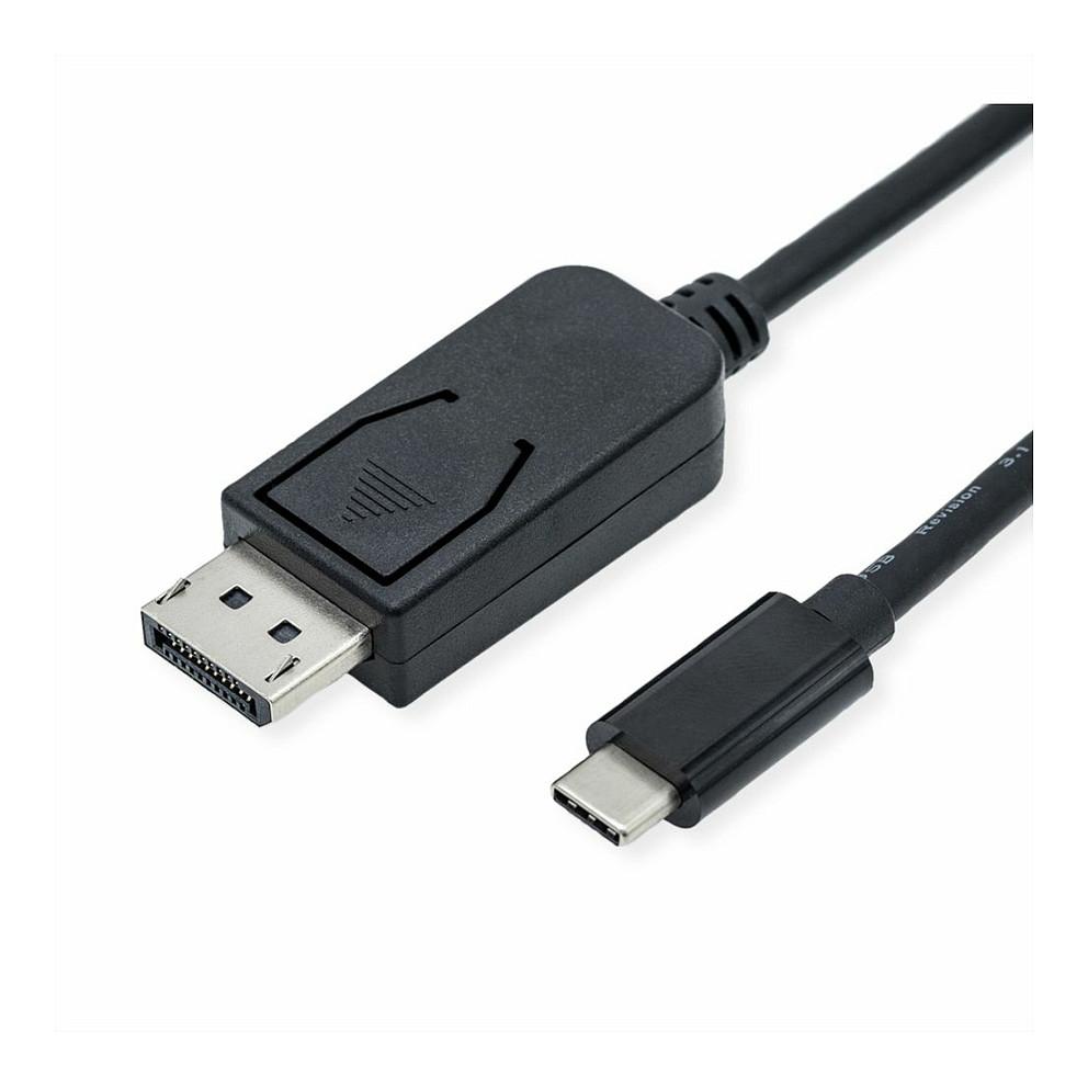Kabllo USB ROLINE 11.04.5836 / USB-C në DisplayPort / DisplayPort 1.4 / 8K 60Hz / 2 m - Zezë