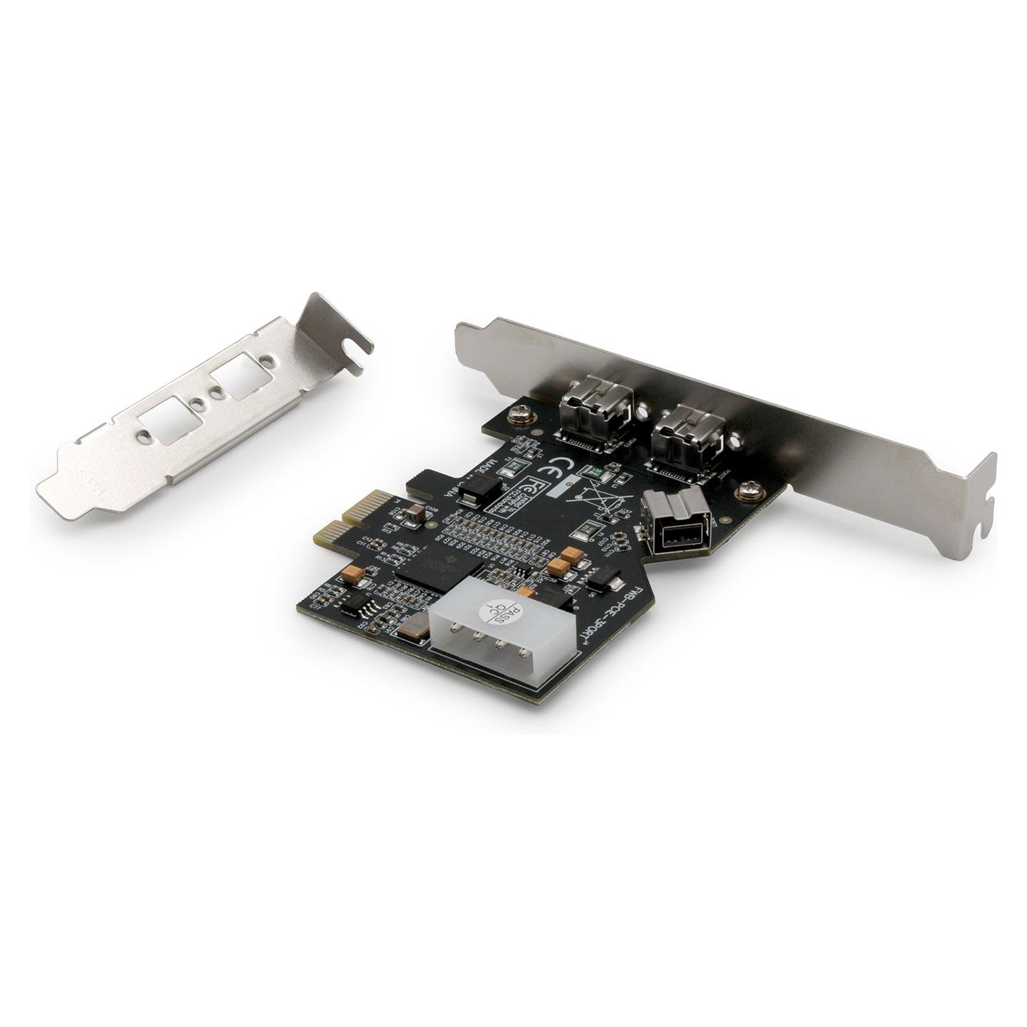 Kartë Zgjerimi DIGITUS DS-30203-2, PCI Express x1, 3x FireWire 800 9-Pin, 2x të jashtme + 1x të brendshme, 100/200/400/800Mbps, XIO2213B, Low Profile - 7