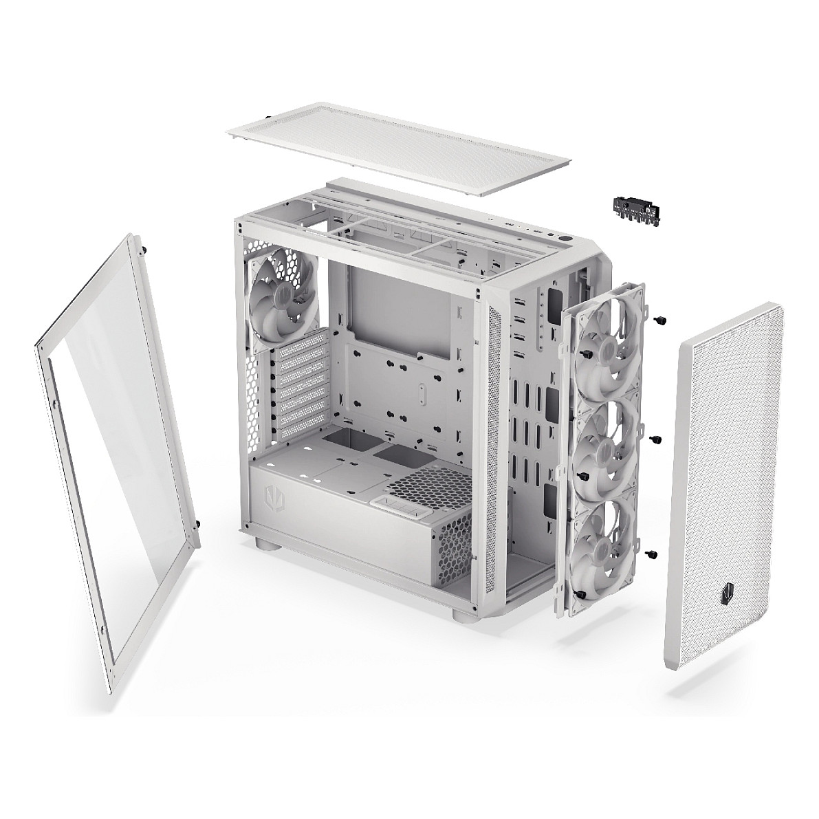 Kasë PC ENDORFY Arx 700 White ARGB / Mid Tower / ATX / 3x 140mm Front + 1x 140mm Rear Fan / ARGB / Mesh - Bardhë - 28