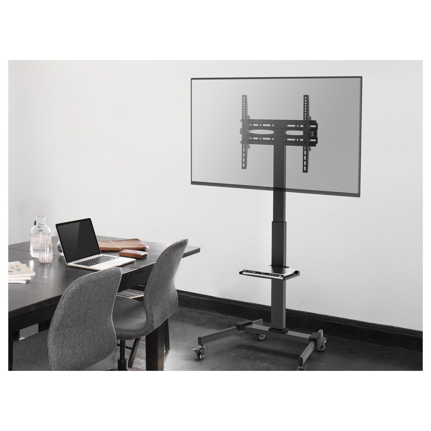 Mbajtëse për TV Equip 650607 , 32–55" , deri 35kg , me rrota , lartësi e rregullueshme , e pjerrët ±10° , VESA 100x100–400x400 - Zezë - 8
