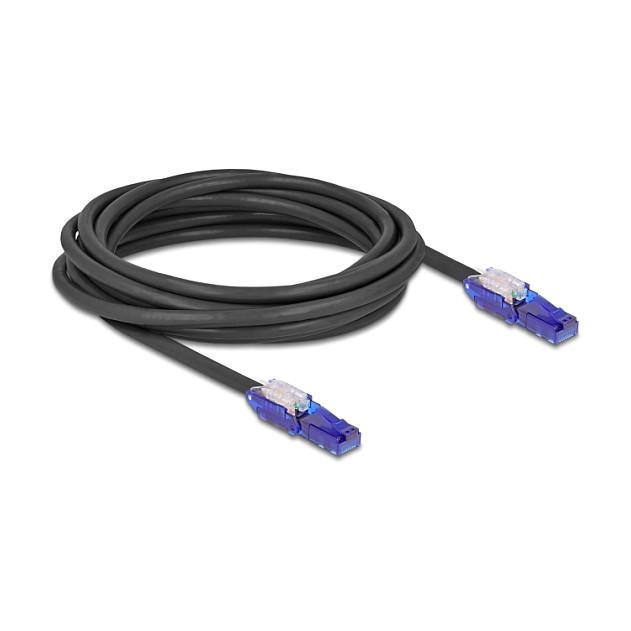 Kabllo për Rrjet DeLOCK 80929, RJ45 Mashkull 90° në RJ45 Mashkull 90°, Cat.6, UTP, 5 m - Zezë