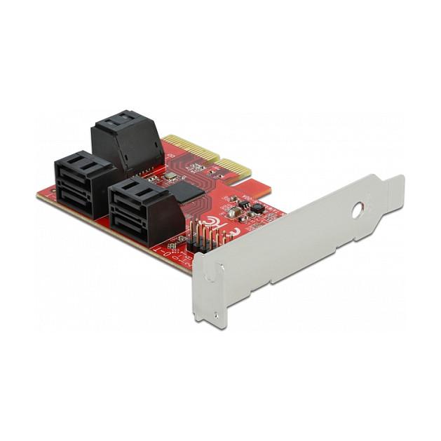 Kartë Zgjerimi PCI Express Delock 89042 / PCIe 3.0 x4 / 6x SATA 6Gbps / Asmedia ASM1166 / Low Profile - 2