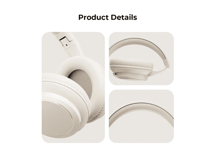 Kufje pa kabllo HAVIT H619BT / Bluetooth 5.4 + 3.5mm / 40mm / ENC / Mikrofon – Krem - 3