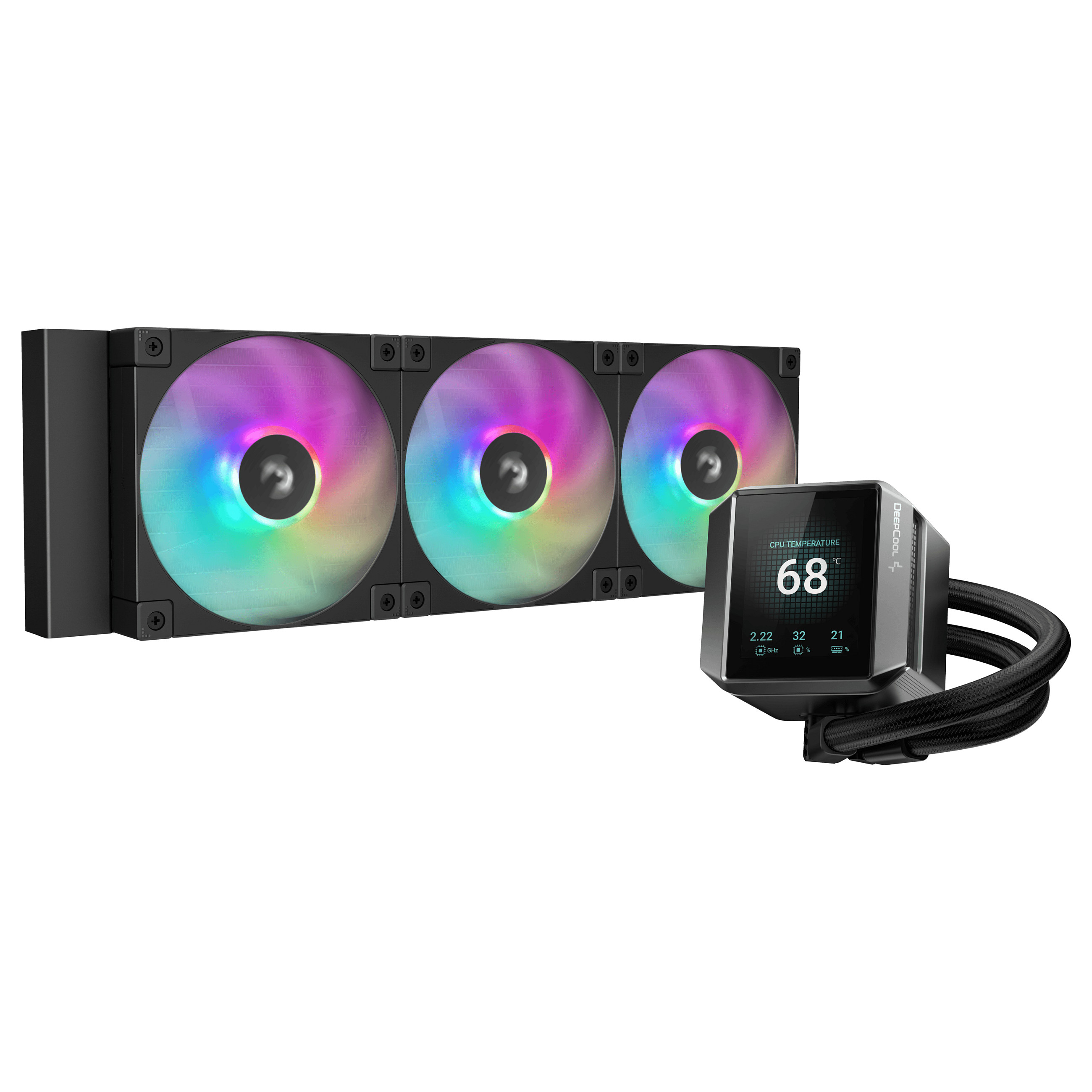 Ftohës për procesor DeepCool MYSTIQUE 360 ARGB / 360mm / AIO / ARGB / LCD - Zezë