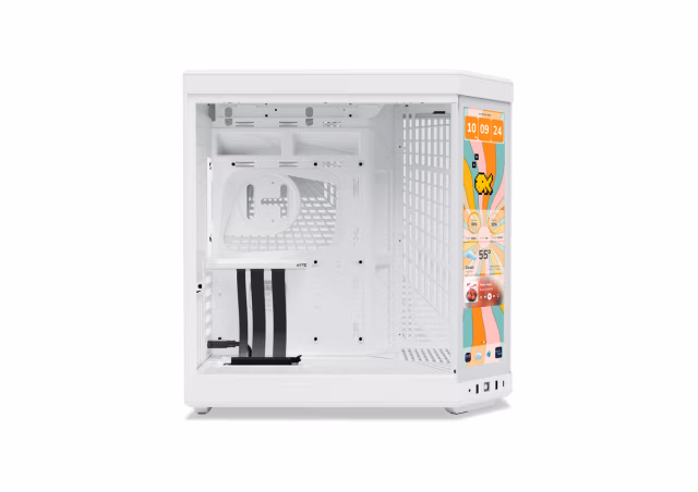 Kasë PC HYTE Y70 Touch Infinite / Midi Tower / ATX / E-ATX / 14.9" IPS Touchscreen / PCIe 4.0 x16 Riser / Tempered Glass - Bardhë - 2