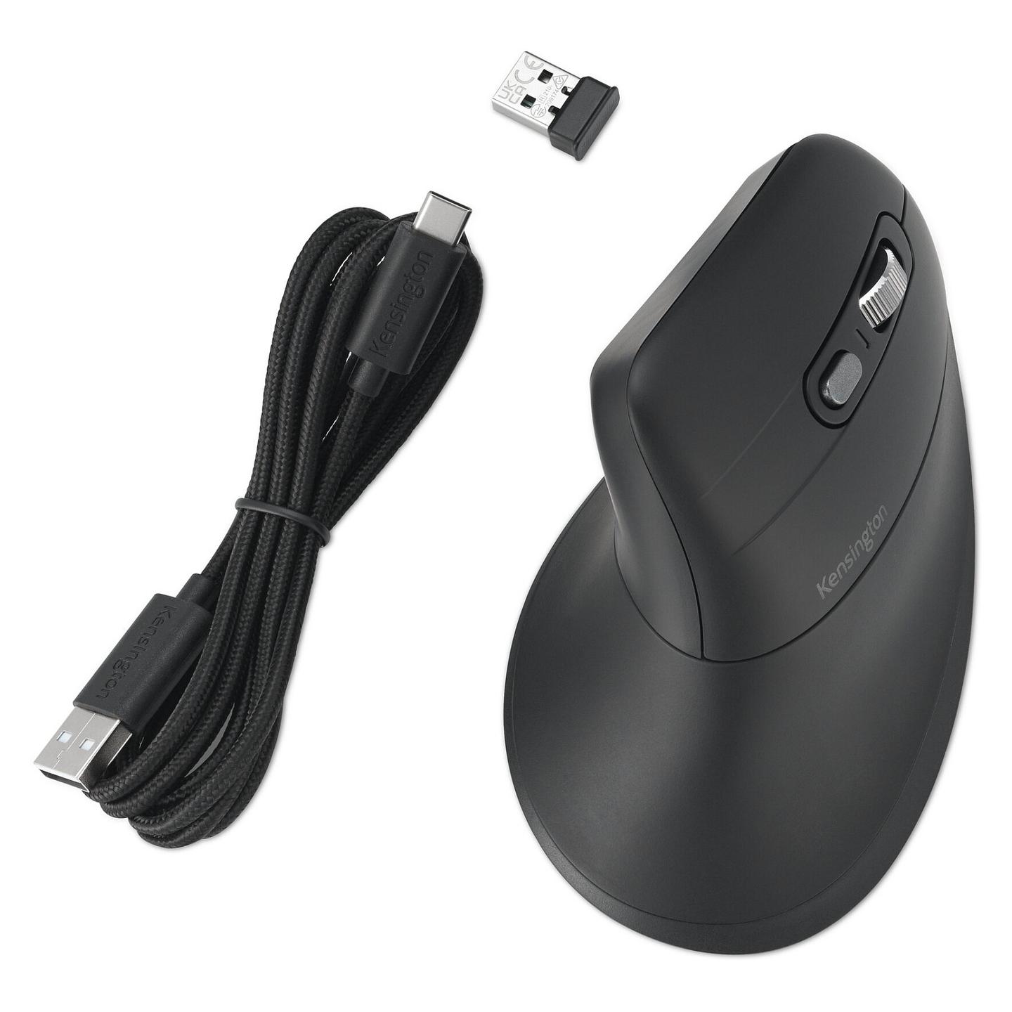 Maus pa Kabllo Kensington Pro Fit Ergo MY630 EQ / Vertikal / 2400 DPI / 6 Butona / Bluetooth / Wireless 2.4 GHz / USB-C - Zezë - 8