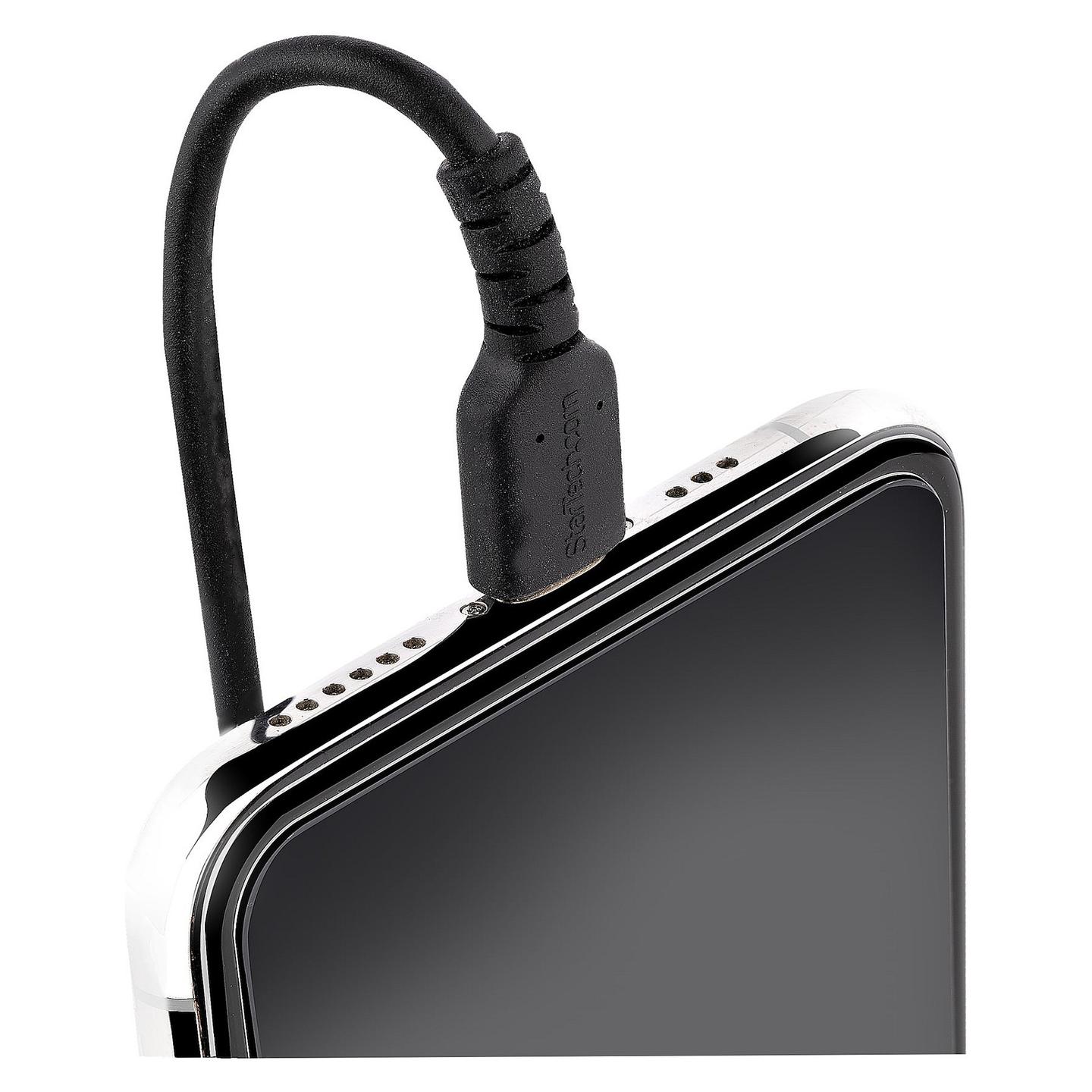 Kabllo USB StarTech.com RUSB2ALT50CMBC, USB-A në Lightning, 50 cm, USB 2.0, 480 Mbps, spirale, MFi - Zezë - 6