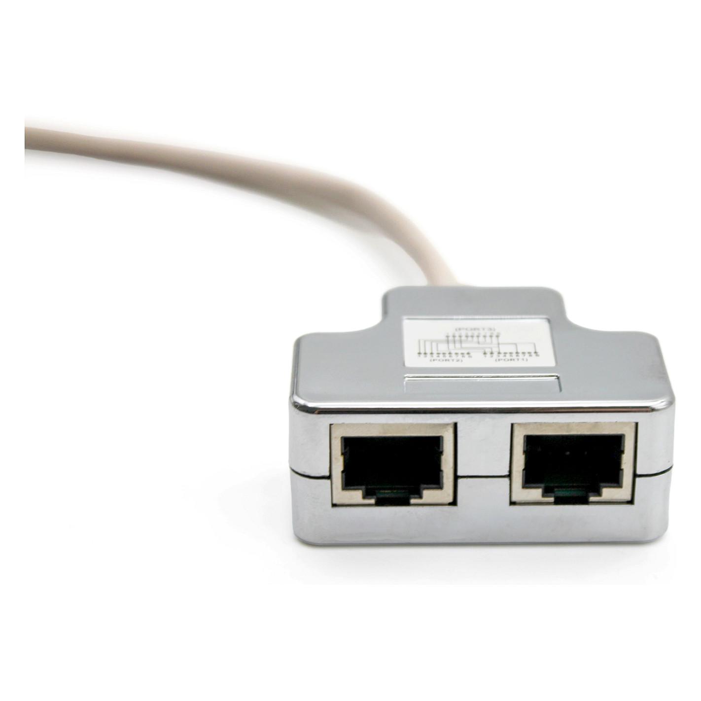 Adapter Splitter Rrjeti DIGITUS DN-93904, Cat5e, 2x RJ-45 femër në 1x RJ-45 mashkull, 0.19 m - Hiri/Argjend - 6