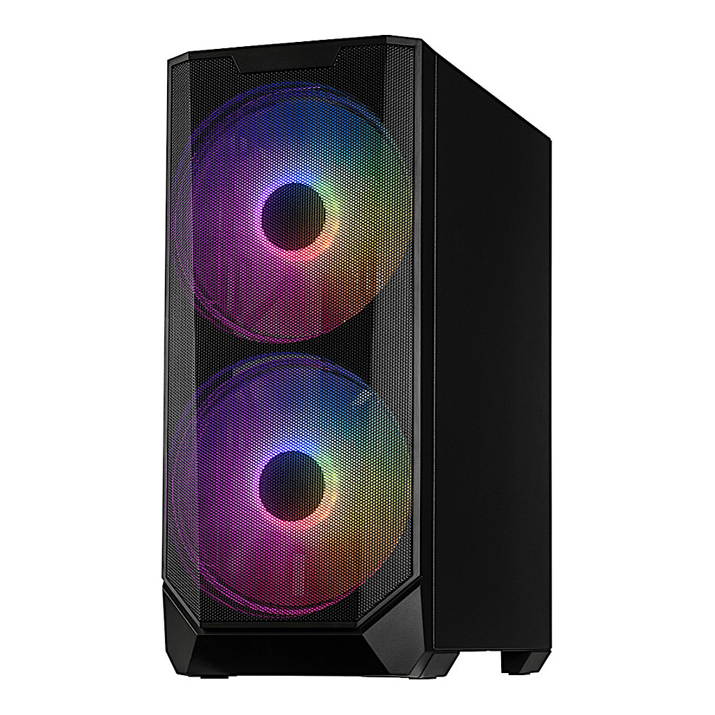 Kasë PC Inter-Tech IT-3503 Airstream / Midi Tower / eATX / ATX / 2x 200mm ARGB Fan / 1x 3.5" + 3x 2.5" Bay / Tempered Glass / USB-C - Zezë - 3