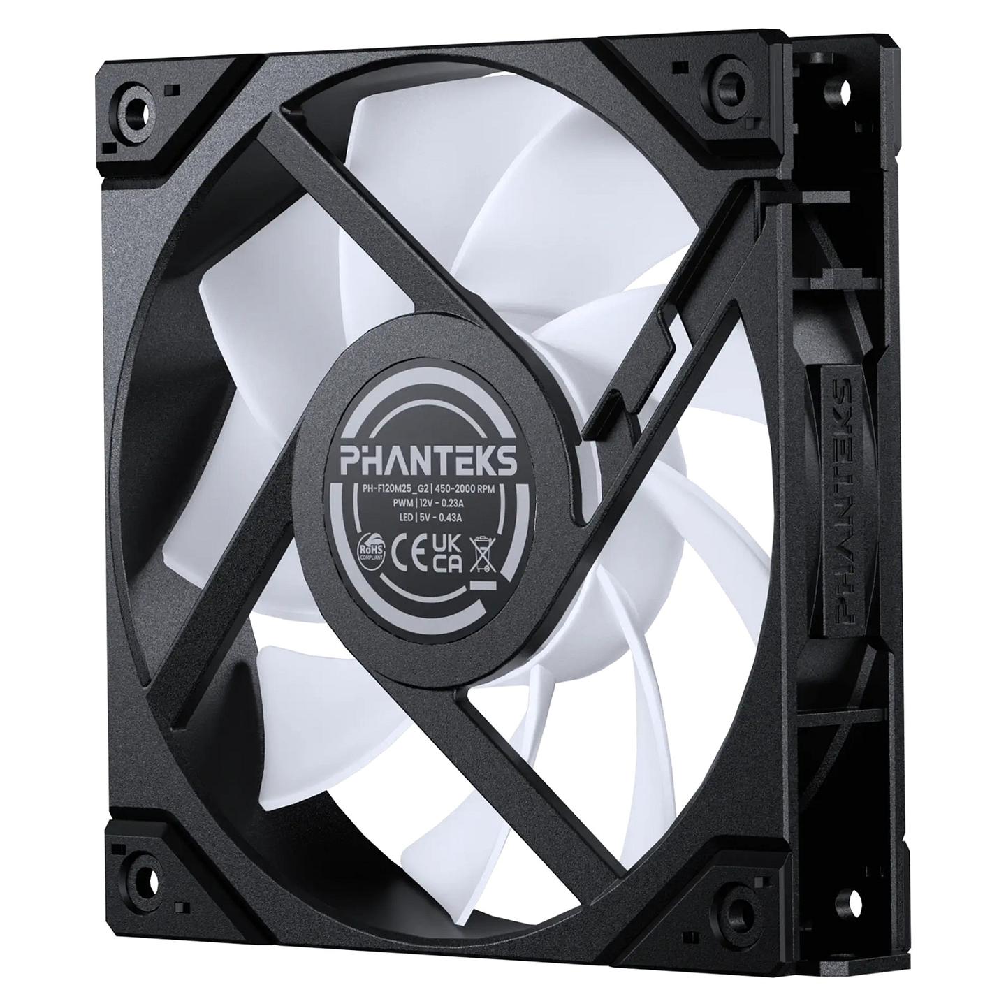 Ftohës për Kasë Phanteks M25G2-120 / 120mm / 2000 RPM / PWM – Zezë - 3