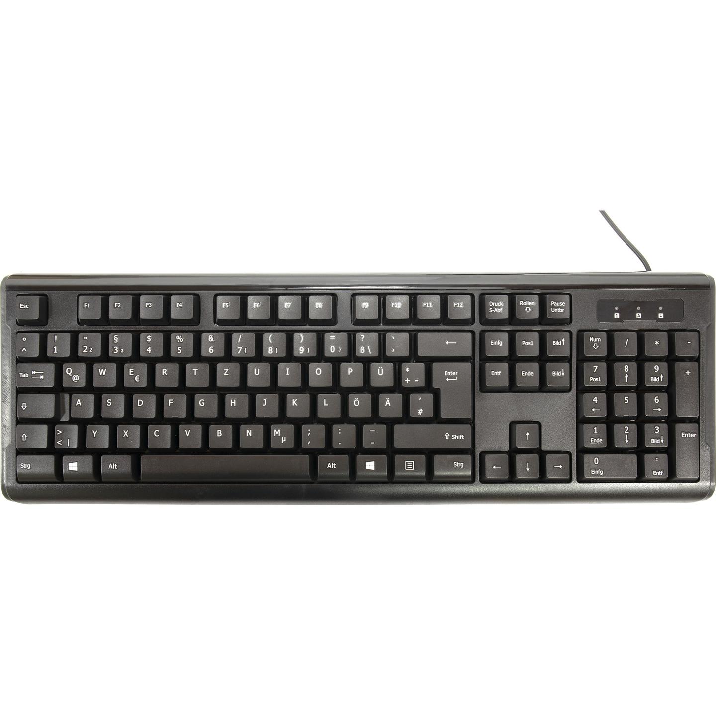 Combo (Tastierë & Maus) Inter-Tech KB-102DE, 105 Taste, Full Size, QWERTZ Gjerman, USB, Maus Optik, 1000 DPI, 3 Butona - Zezë - 2