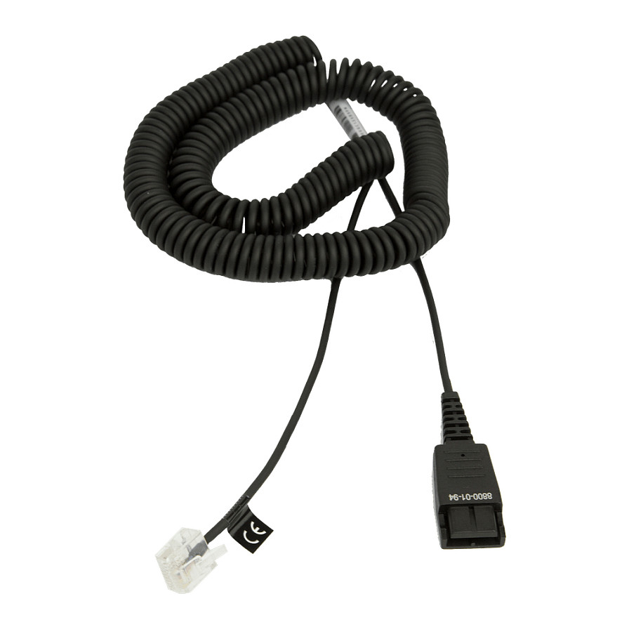 Aksesor për kufje Jabra 8800-01-94 QD / RJ45 Coiled Cable – Zezë
