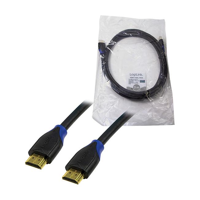 Kabllo HDMI LogiLink CH0063 / HDMI në HDMI / 3m / HDMI 2.0 / 4K 60Hz / High Speed / Ethernet - Zezë - 6