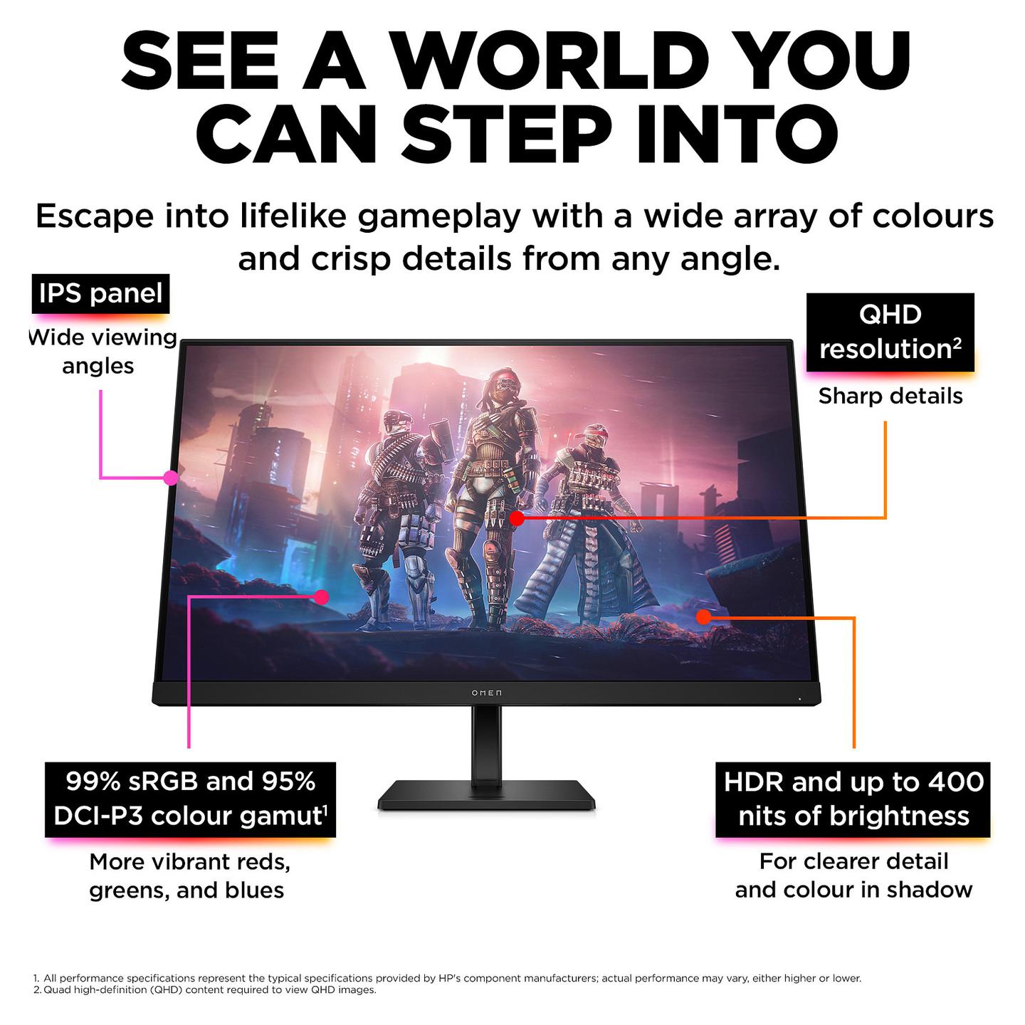 Monitor Gaming HP OMEN 32q, 31.5", QHD IPS, 165Hz, 1ms, HDMI + DisplayPort - Zezë - 13