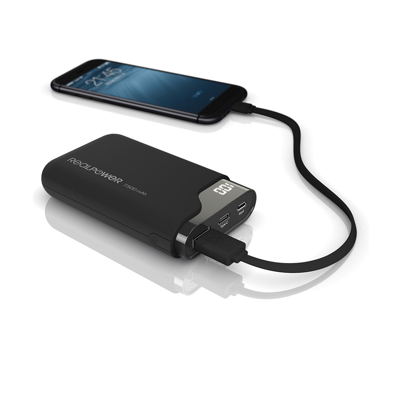 Powerbank RealPower Ultron PB-7500C / 7500mAh / USB-C + USB-A / 10.5W - Zezë - 5