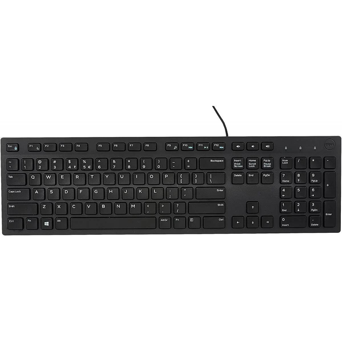 Tastierë me kabllo Dell KB216 / USB / Full-Size / Plunger / QWERTY US - Zezë - 2