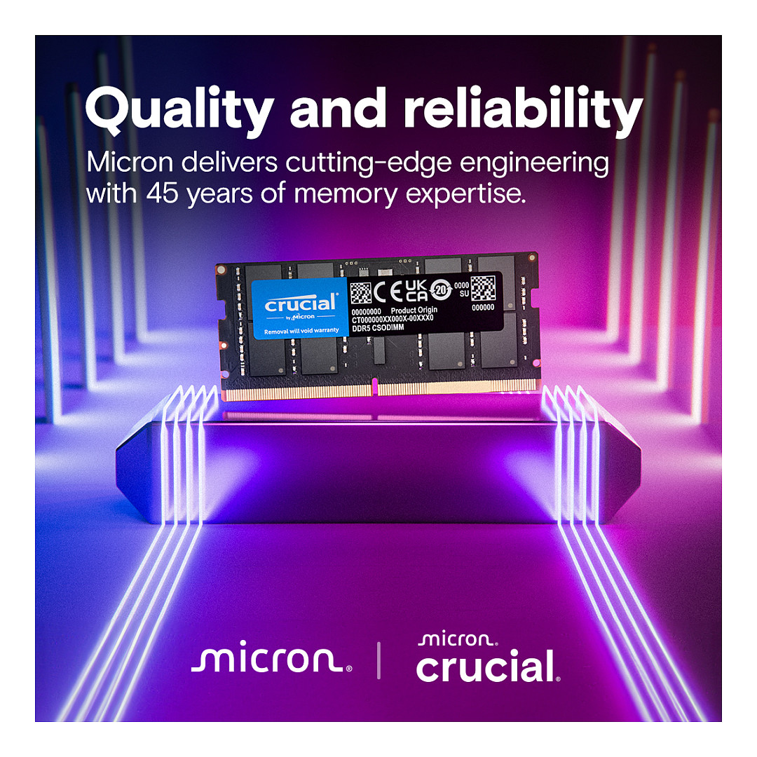 RAM Memorie DDR5 Crucial / 32GB / DIMM / CT32G64C52CS5 - Zezë - 5