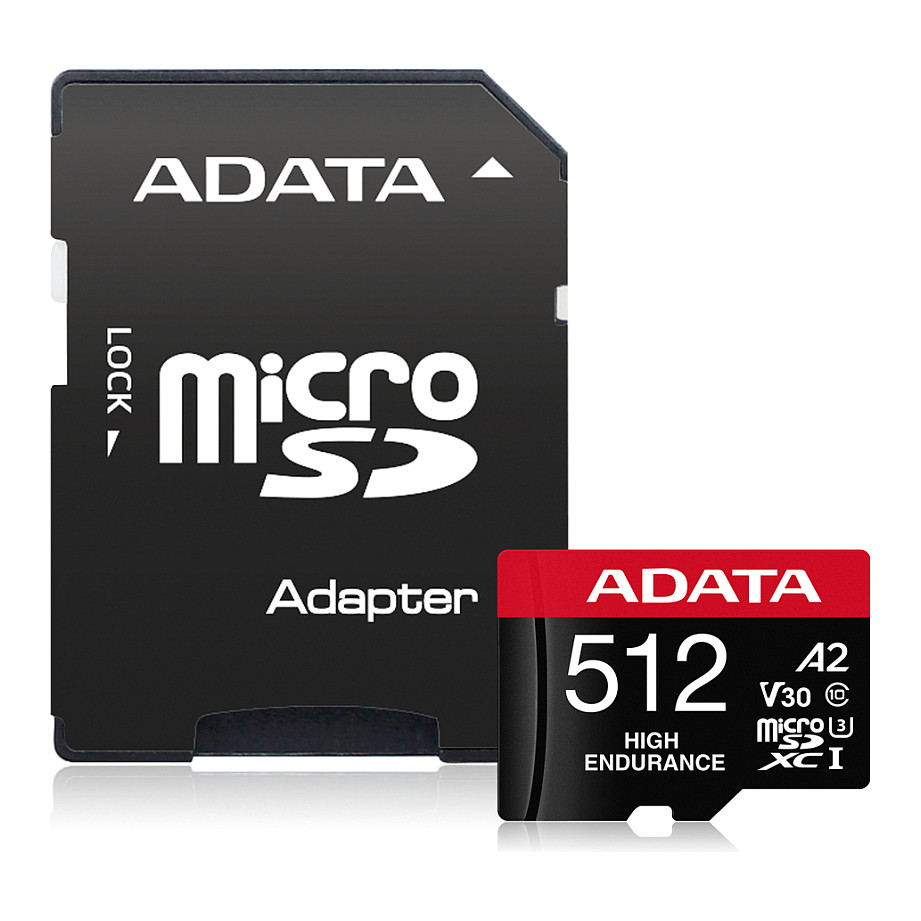 Kartë Memorie ADATA High Endurance / 512GB / MicroSDXC / UHS-I / Class 10 / U3 / V30