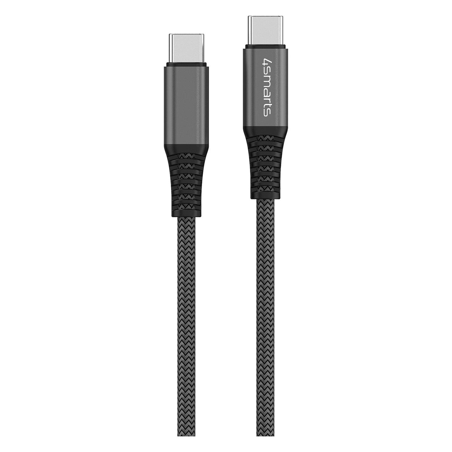 Kabllo USB 4smarts PremiumCord 456267 / USB-C në USB-C / 3m / 100W / USB 2.0 / 480 Mbps / PD 3.0 / Nylon - Zezë - 2