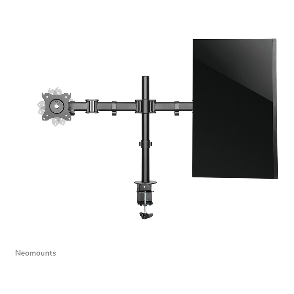 Mbajtëse për Monitor Neomounts / 2 Monitorë / 10"-27" / 8kg për Monitor / VESA 75x75-100x100 / Full Motion / Tavolinë - Zezë - 7