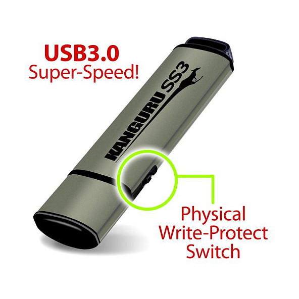 USB Flash Drive iStorage Kanguru SS3 / 32GB / USB 3.0 / 400MB/s - Gjelbër - 4