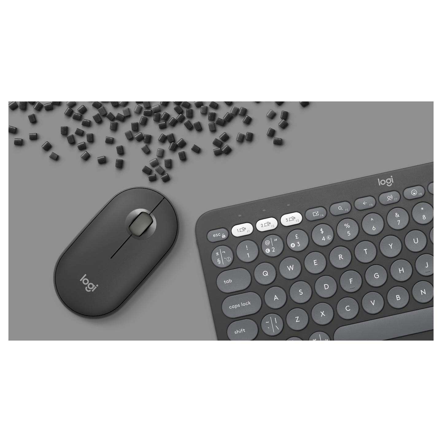 Combo (Tastierë & Maus) Logitech Pebble 2 Combo, Mini, QWERTY US International, Bluetooth + Logi Bolt, 4000 DPI - Grafit - 20