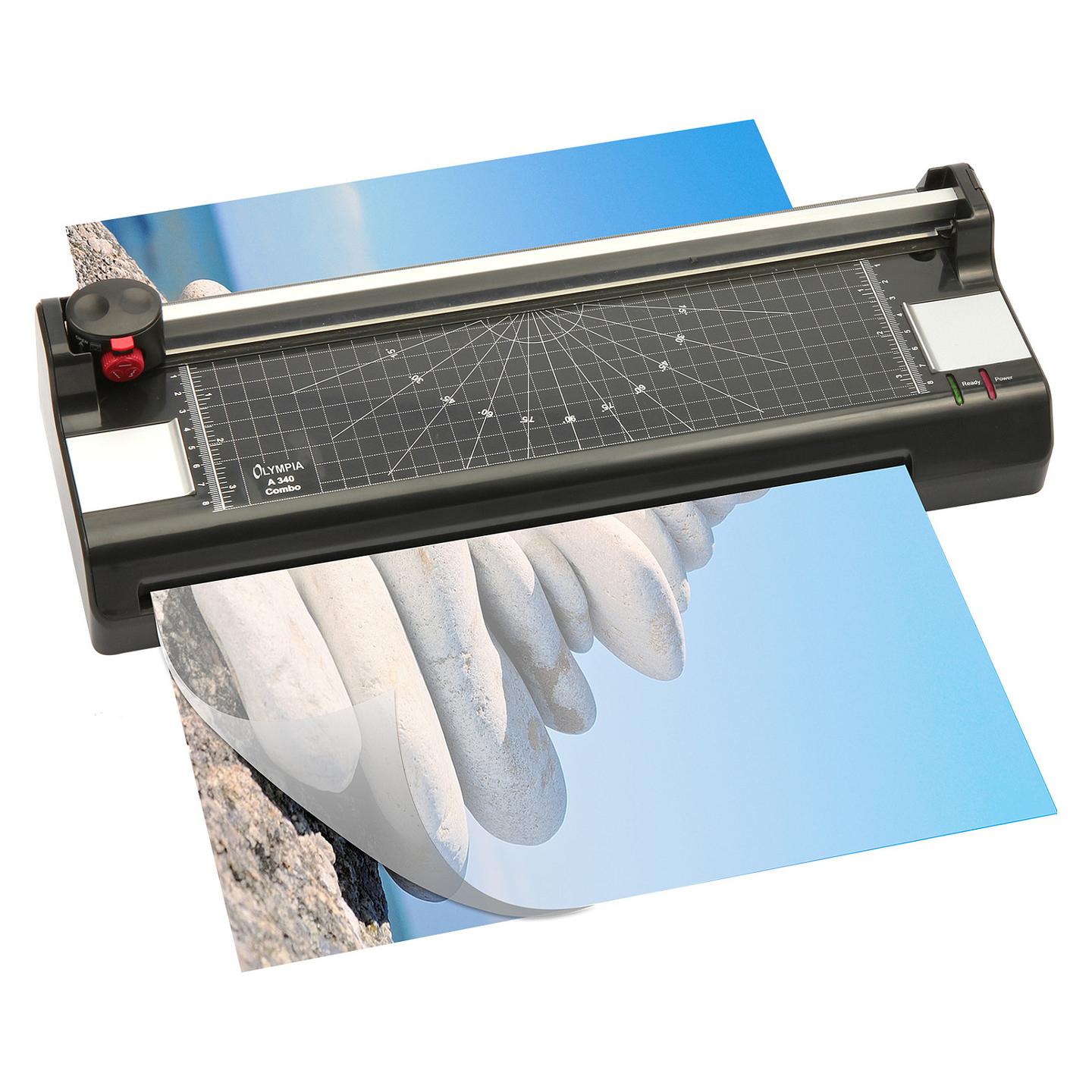 Laminator Olympia A 340 Combo, A3, Hot & Cold, 330mm, 250mm/min, 80–125µm + Prerës + Rrumbullakues qoshe - Zezë - 2