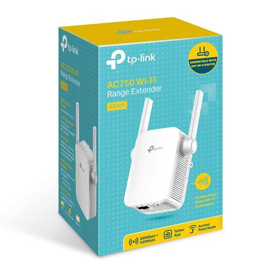TP-Link RE205, Wi-Fi Range Extender, AC750, Dual-Band, 300Mbps + 433Mbps, 10/100Mbps RJ45, 2 Antena – E Bardhë - 3