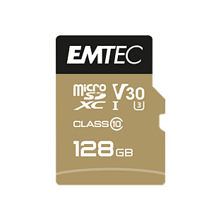 Kartë Memorie MicroSD EMTEC SpeedIN PRO / 128GB / microSDXC / UHS-I / U3 / V30 - Zezë/Ari