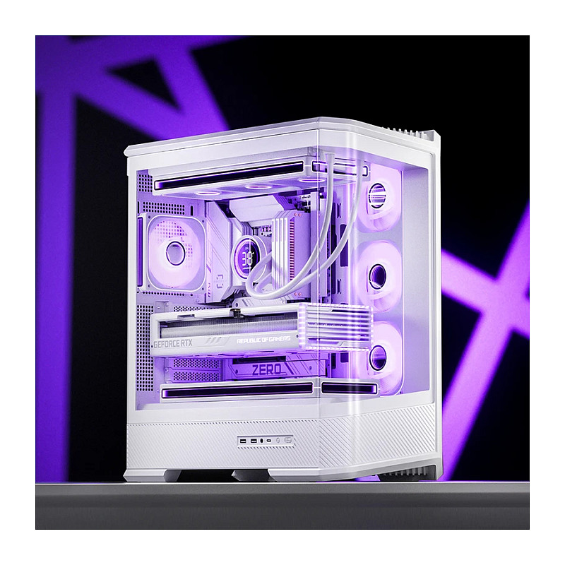 Kasë PC Jonsbo D400 / Midi Tower / ATX / Tempered Glass - Bardhë - 6