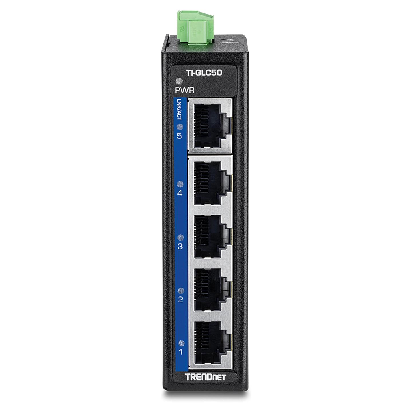 Switch Industrial TRENDnet TI-GLC50, 5 porta Gigabit Ethernet, Switching Capacity 10Gbps, Unmanaged, IP50, DIN-Rail - Zezë - 2