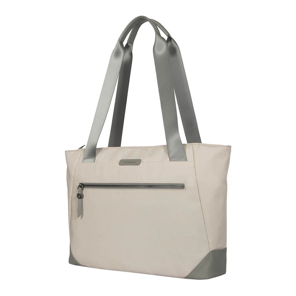 Çantë për laptop Targus Avila TBA00113GL / Tote / 16" / 13 L / Water-Resistant / Recycled Material / Laptop & Tablet Compartment / Magnetic Closure / Front Zipper Pocket - Krem/Gri - 4