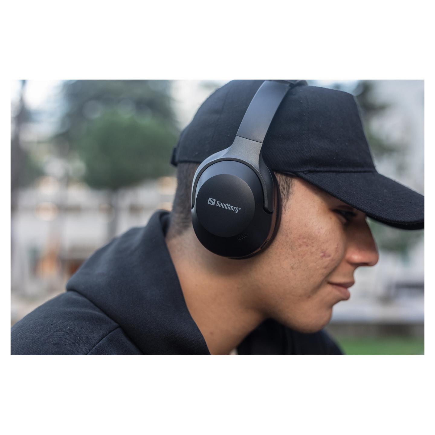 Kufje pa kabllo Sandberg Wireless Travel Headset ANC+ENC / Bluetooth 6.0 / ANC + ENC / Mikrofon – Zezë - 10